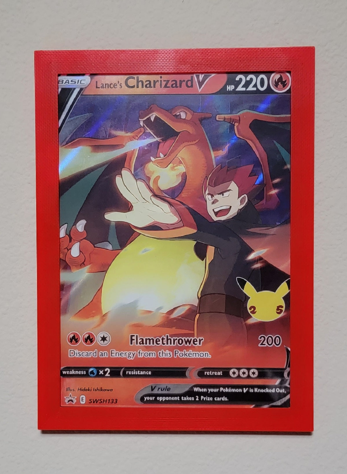 Pokemon Celebrations Charizard Lance's Charizard V SWSH133 Black Star Promo Pokemon Card - Celebrations Set, Near Mint Charizard Pokemon Card 1st Edition Pokemon Celebrations Charizard Lance's Charizard V SWSH133 Black Star Promo Pokemon Card - Celebrations Set, Near Mint Charizard Pokemon Card 1st Edition